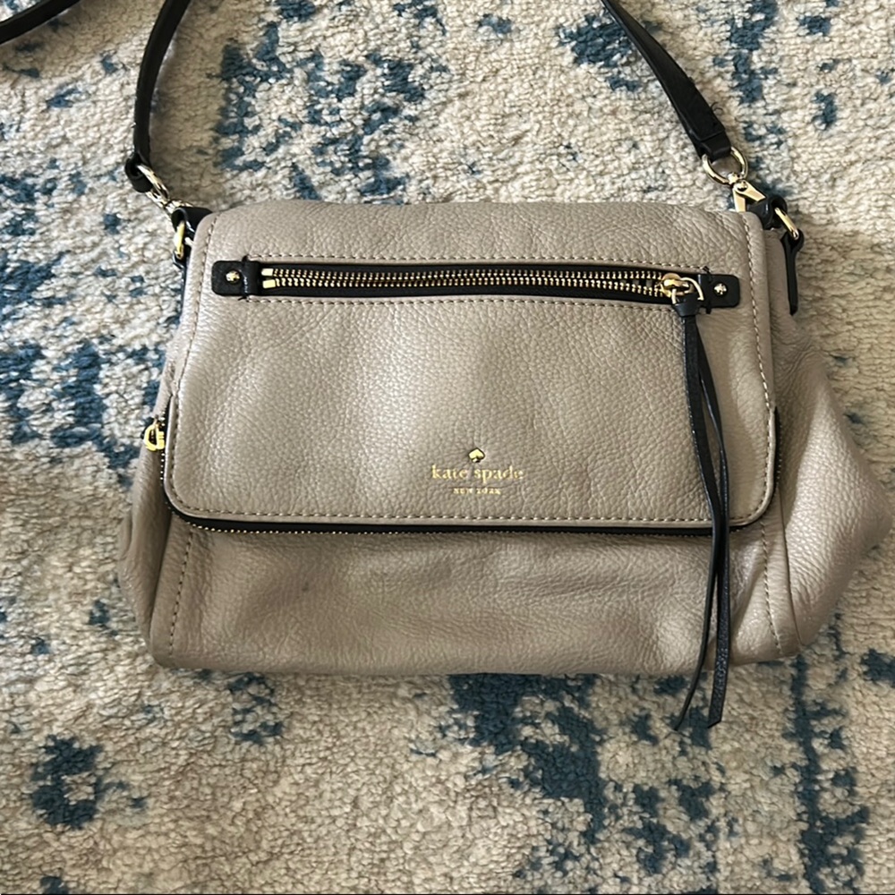 Kate Spade Gray Crossbody Bag with Silver Hardware